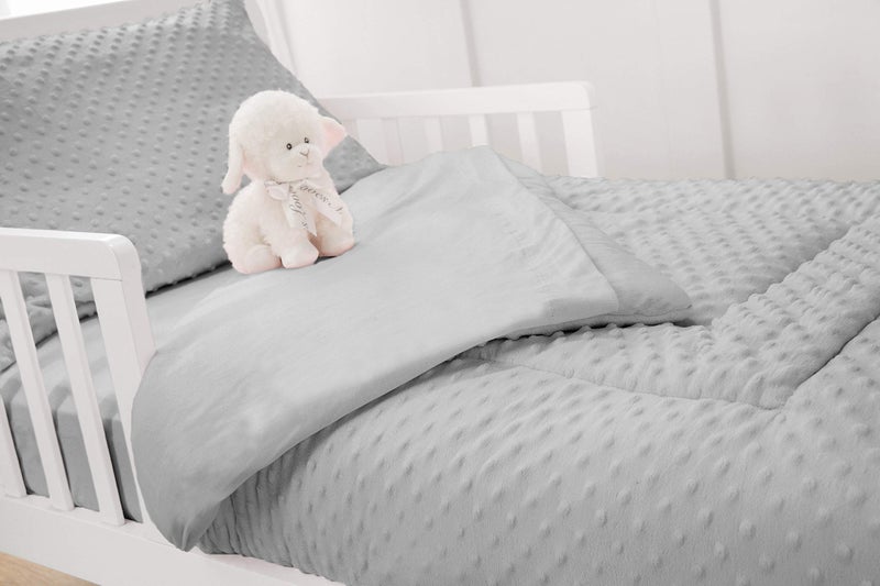 American Baby Company مجموعة أغطية سرير الأطفال من شركة أمريكان بيبي، نسيج مينيكي الناعم، رمادي، 4 قطع، للأولاد والبنات - Image 3